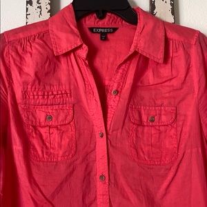 Coral, long sleeve, button up